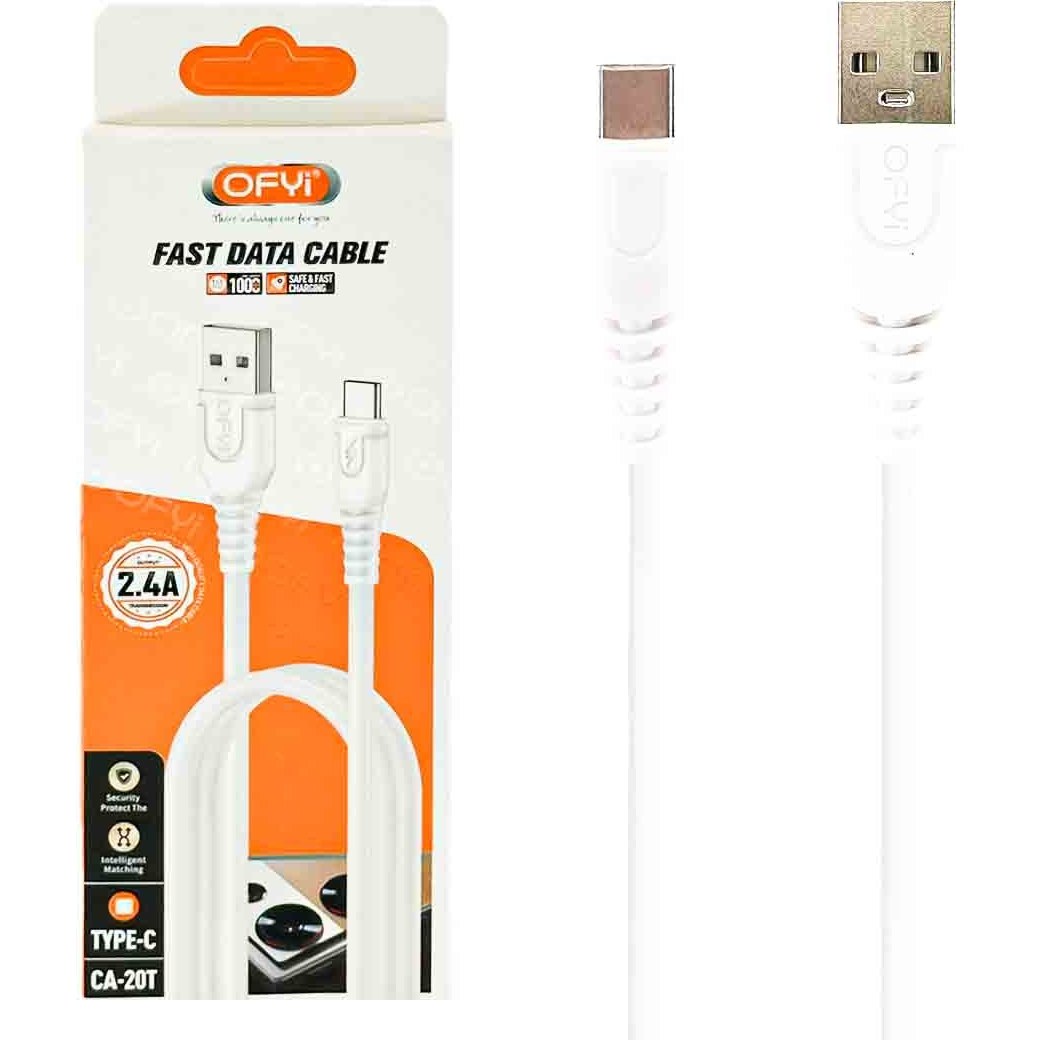کابل شارژ OFYI مدل CA20T با رابط Type-A به Type-C طول ۱ متر
