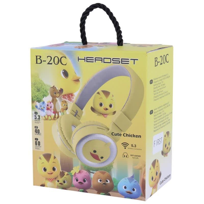 هدفون بی سیم فانتزی طرح جوجه مدل B-20C | هدفون بلوتوثی عروسکی با شارژدهی فوق‌العاده ۴۰ ساعته
