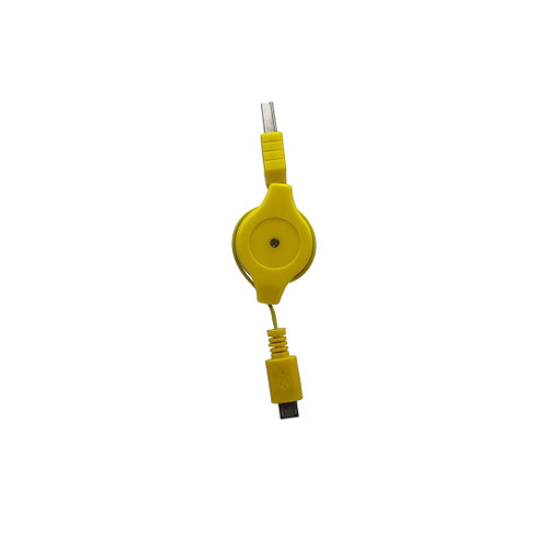 کابل شارژ میکرو USB جمعشونده (Retractable) | رنگ زرد درخشان – ضد-گره و قابل حمل