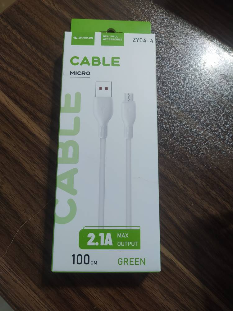 کابل شارژ و انتقال داده ZYONS مدل Micro USB |  مدلZY04-4 طول ۱۰۰ سانتی‌متر