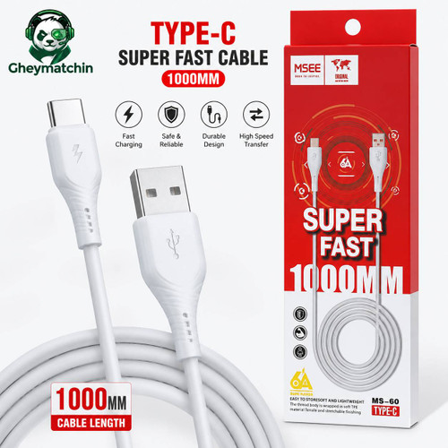 کابل تبدیل USB به Type-C اماسایی (MSEE) مدل MS-60 خروجی 6 آمپر | طول 1 متر