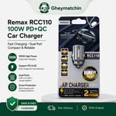 شارژر فندکی ۱۰۰ وات رِمکس (REMAX) مدل RCC110 | بدنه فلزی مینی | خروجی PD+QC
